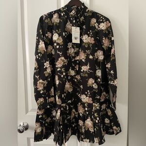 Tuckernuck Black Floral Long Sleeve Dress